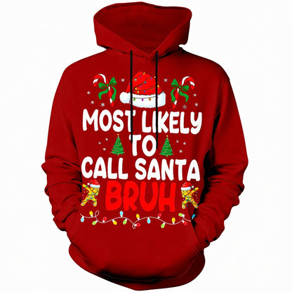 Christmas Santa Festive Holiday Graphic Hoodie