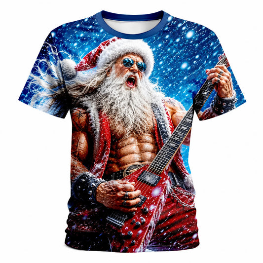 Santa Christmas Artistic Graphic Casual Tee