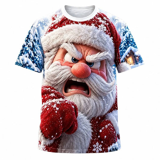 Men's Santa Christmas Casual Street Tee