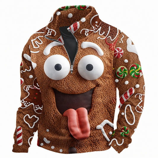 Christmas Gingerbread Zip Up Sweatshirt