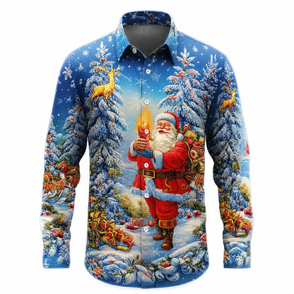 Men's Santa Tree Christmas Long Sleeve Shirt