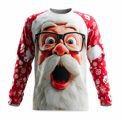 Men's Santa Christmas Funny Long Sleeve Tee