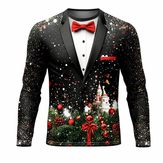 Men's Classic Black Christmas Tuxedo Tee