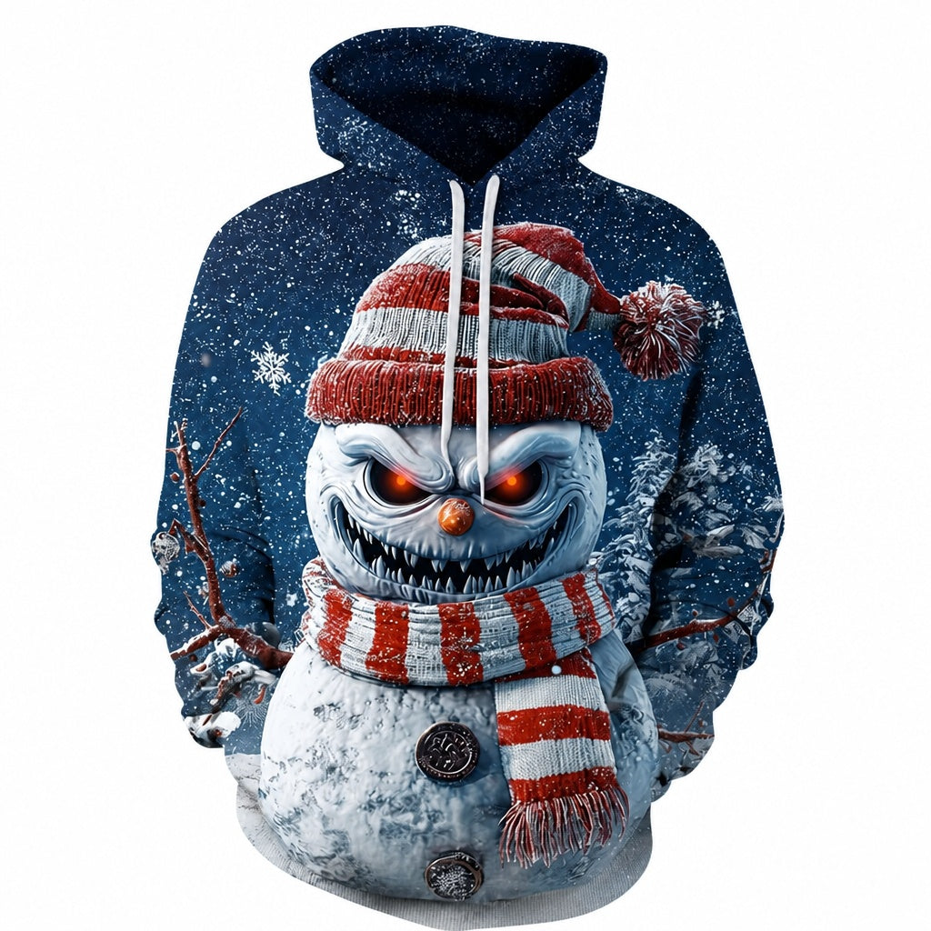 Dark Snowman Christmas Gothic Hoodie
