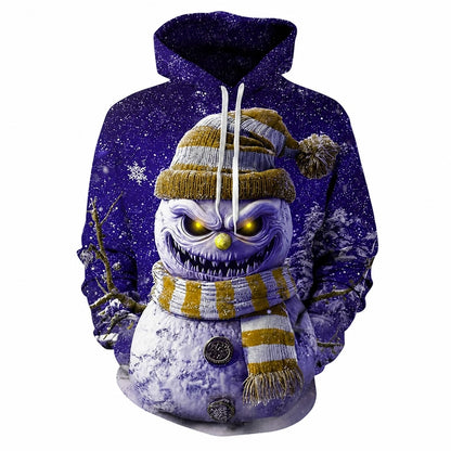 Dark Snowman Christmas Gothic Hoodie