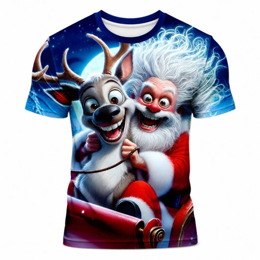 Men's Christmas Reindeer Santa Party Tee