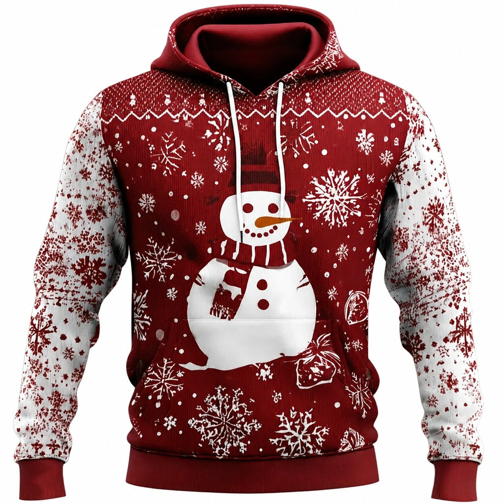 Santa Snowman Christmas Holiday Hoodie