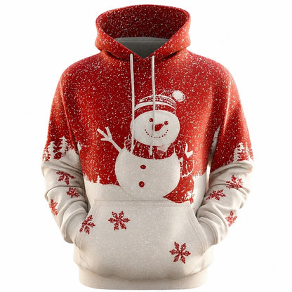 Santa Snowman Christmas Holiday Hoodie