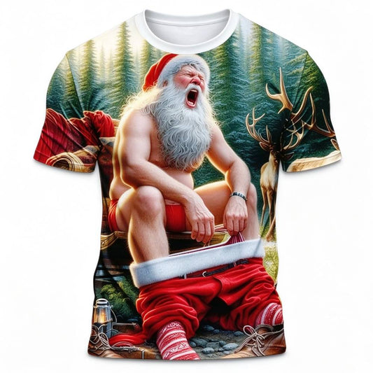 Santa Christmas Artistic Vacation Casual Tee