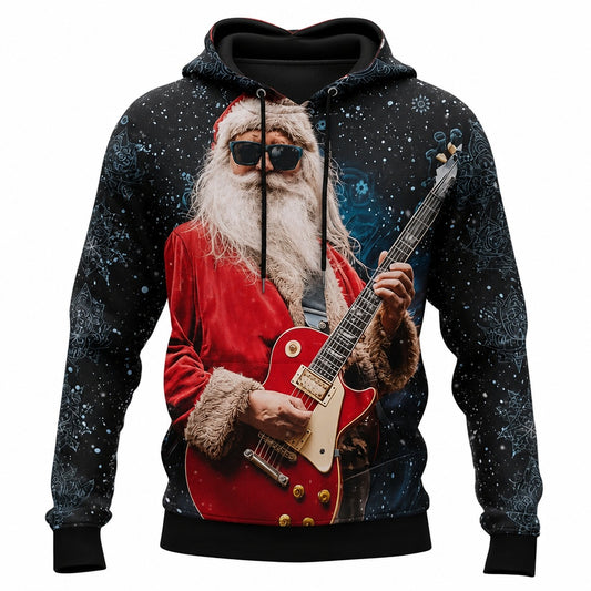 Christmas Guitar Festive Funny Cool Hoodie