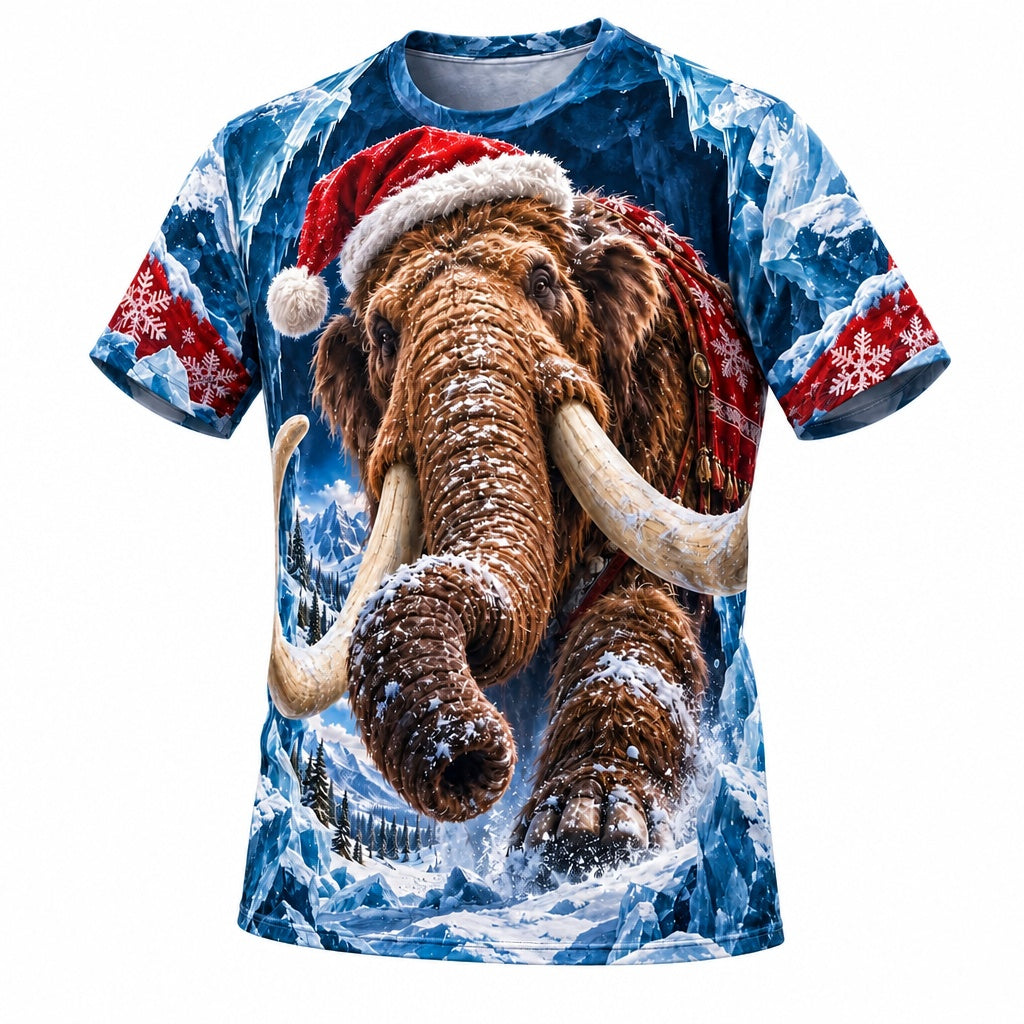 Men's Christmas Animal Graphic Short Sleeve Tee