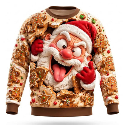 Men's Santa Claus Festive Print Crewneck Sweatshirt