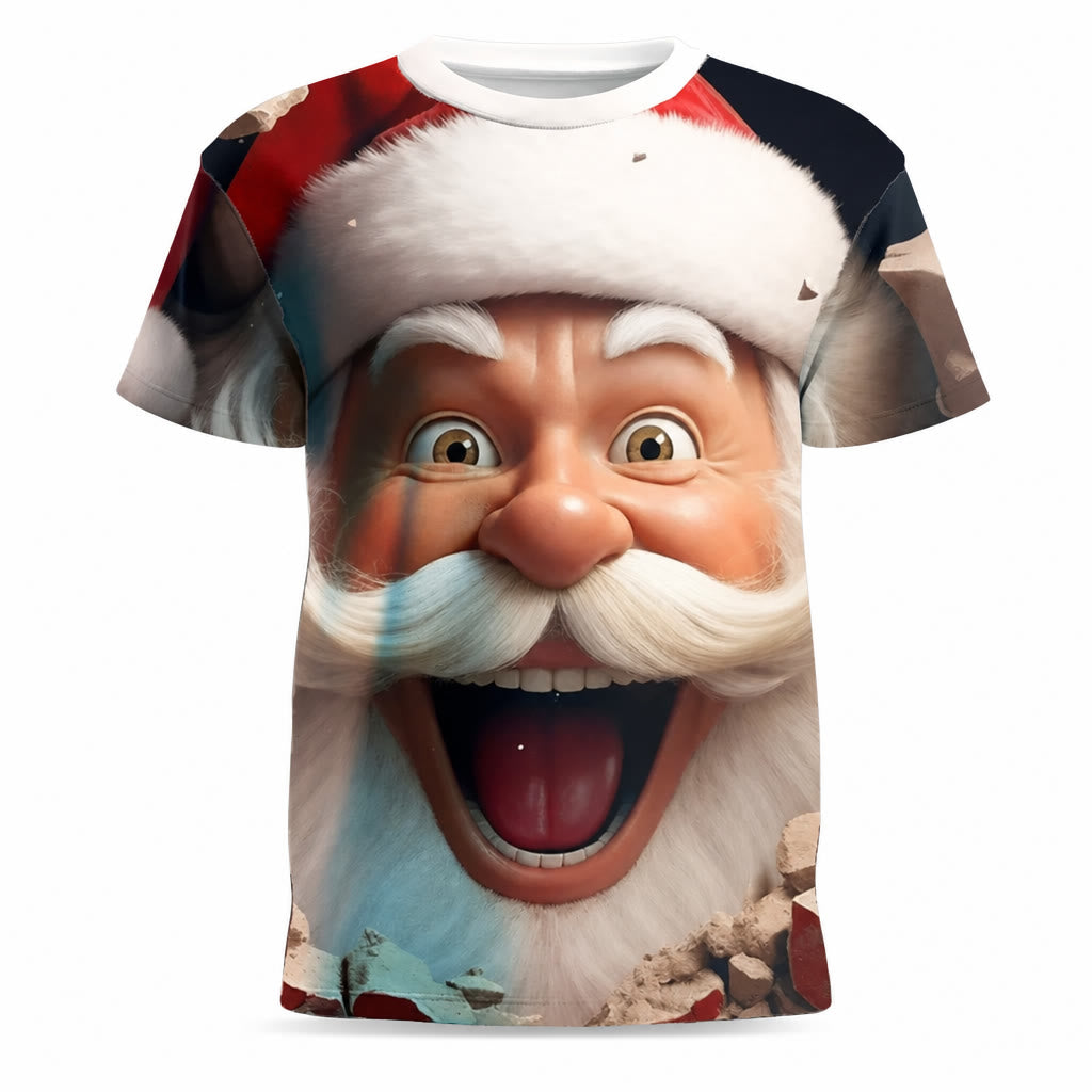 Funny Cartoon Santa Christmas Tee