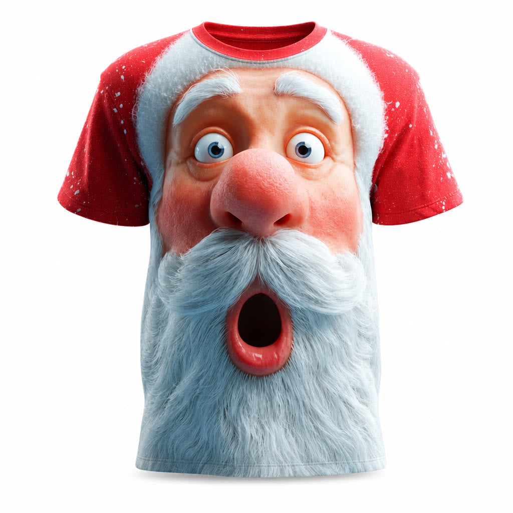 Funny Cartoon Santa Christmas Tee