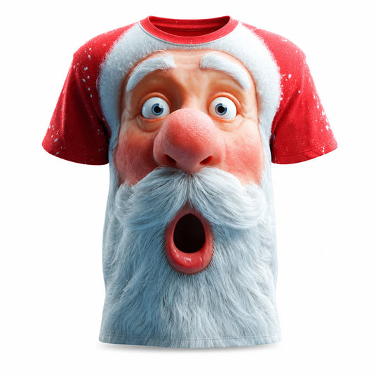 Funny Cartoon Santa Christmas Tee