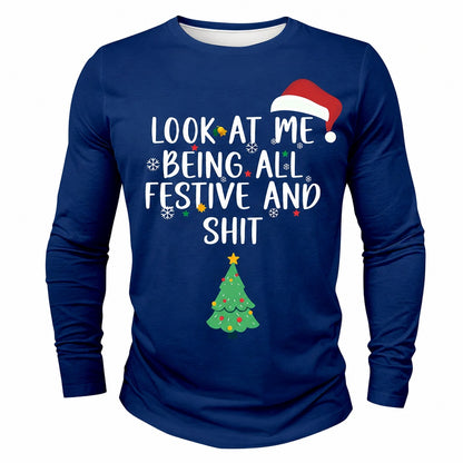 Men's Funny Santa Christmas Long Sleeve T-Shirt