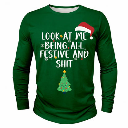 Men's Funny Santa Christmas Long Sleeve T-Shirt