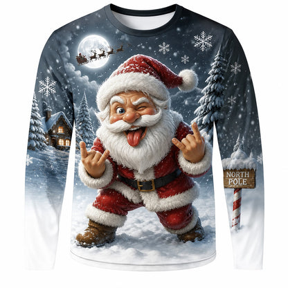 Santa Christmas Funny Street Longsleeve Tee