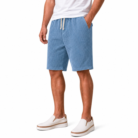Men's Corduroy Shorts-Casual Pocket Shorts, Knee Length