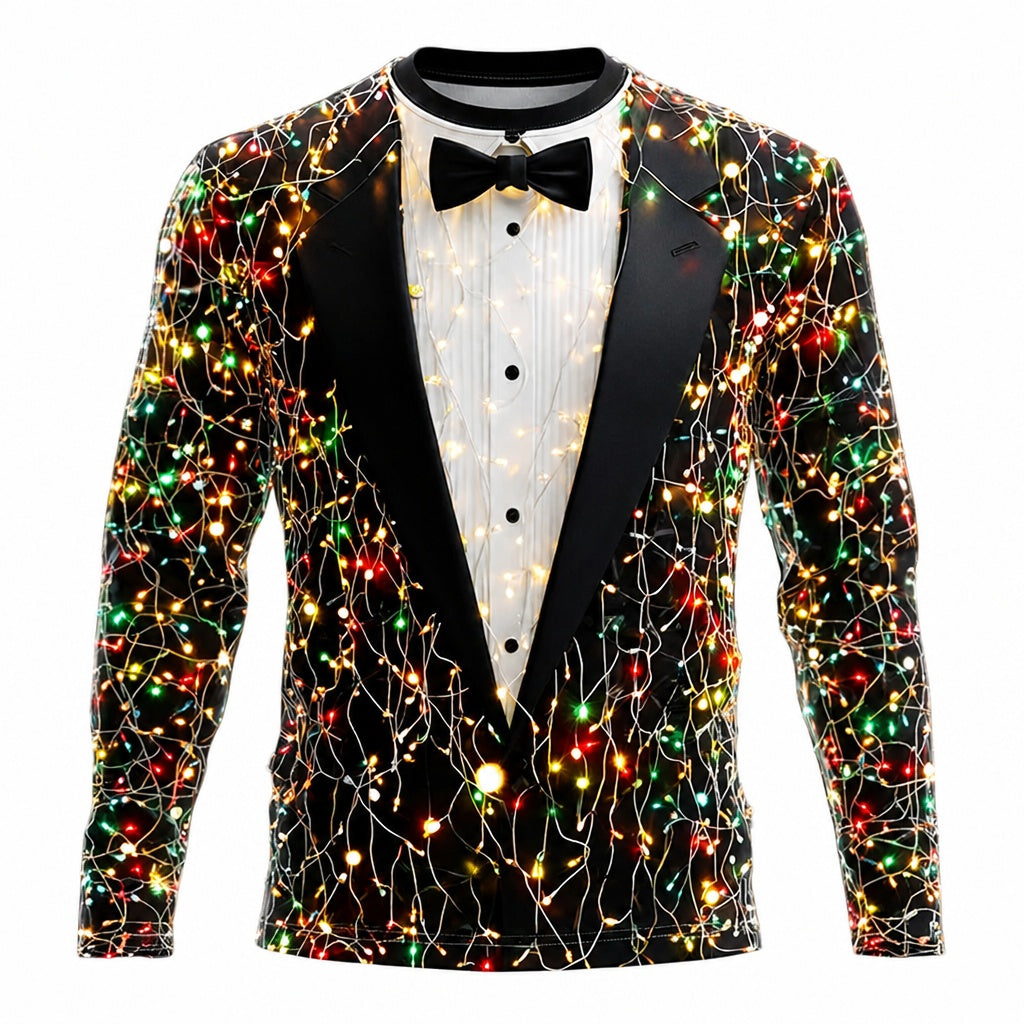 Men's Modern Black Christmas Tuxedo Tee