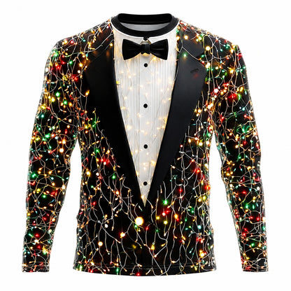 Men's Modern Black Christmas Tuxedo Tee