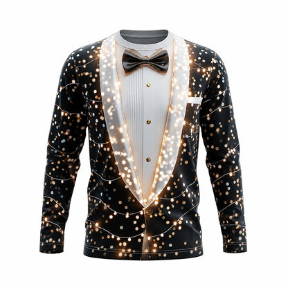 Men's Modern Black Christmas Tuxedo Tee