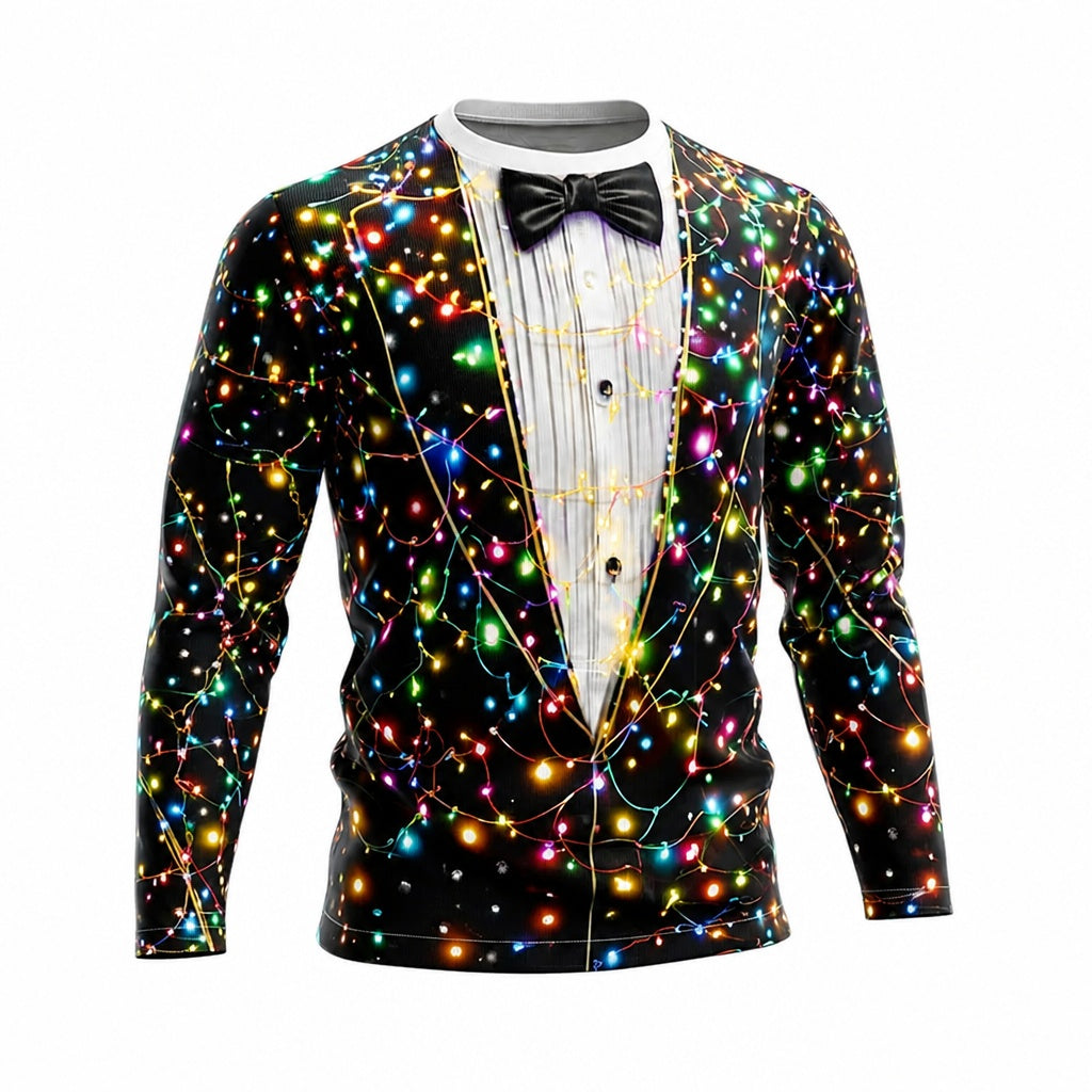 Men's Modern Black Christmas Tuxedo Tee