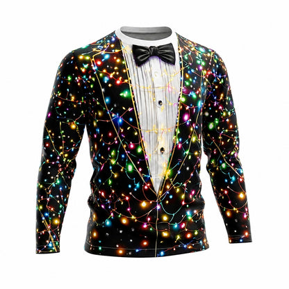 Men's Modern Black Christmas Tuxedo Tee