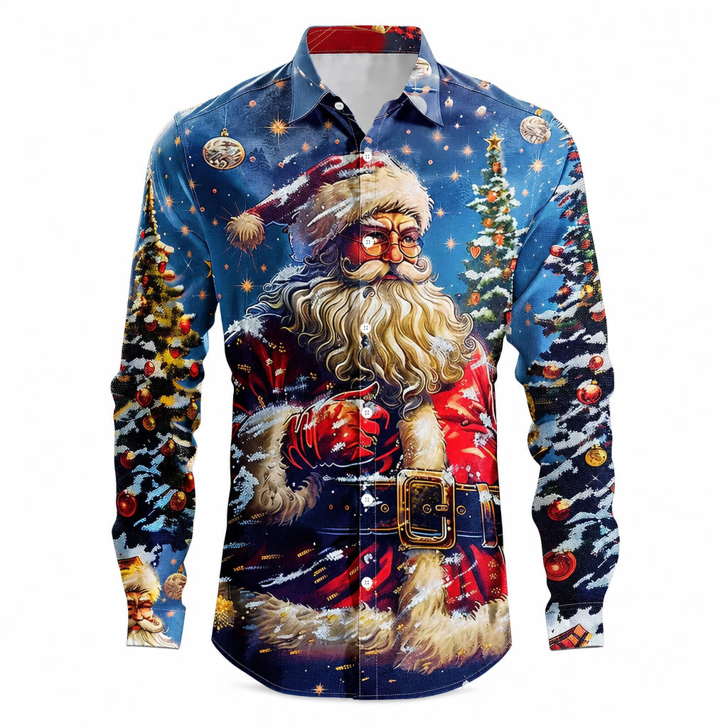 Christmas Santa Casual Party Button Shirt