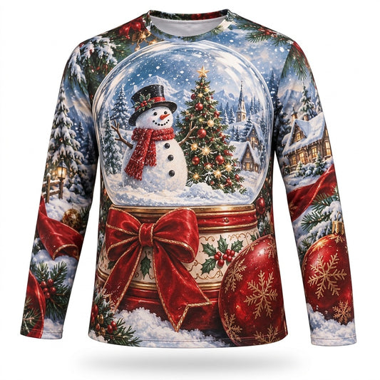 Men's Snowman Christmas Tree Long Sleeve Tee