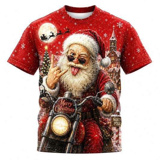 Santa Christmas Designer Party Graphic Tee