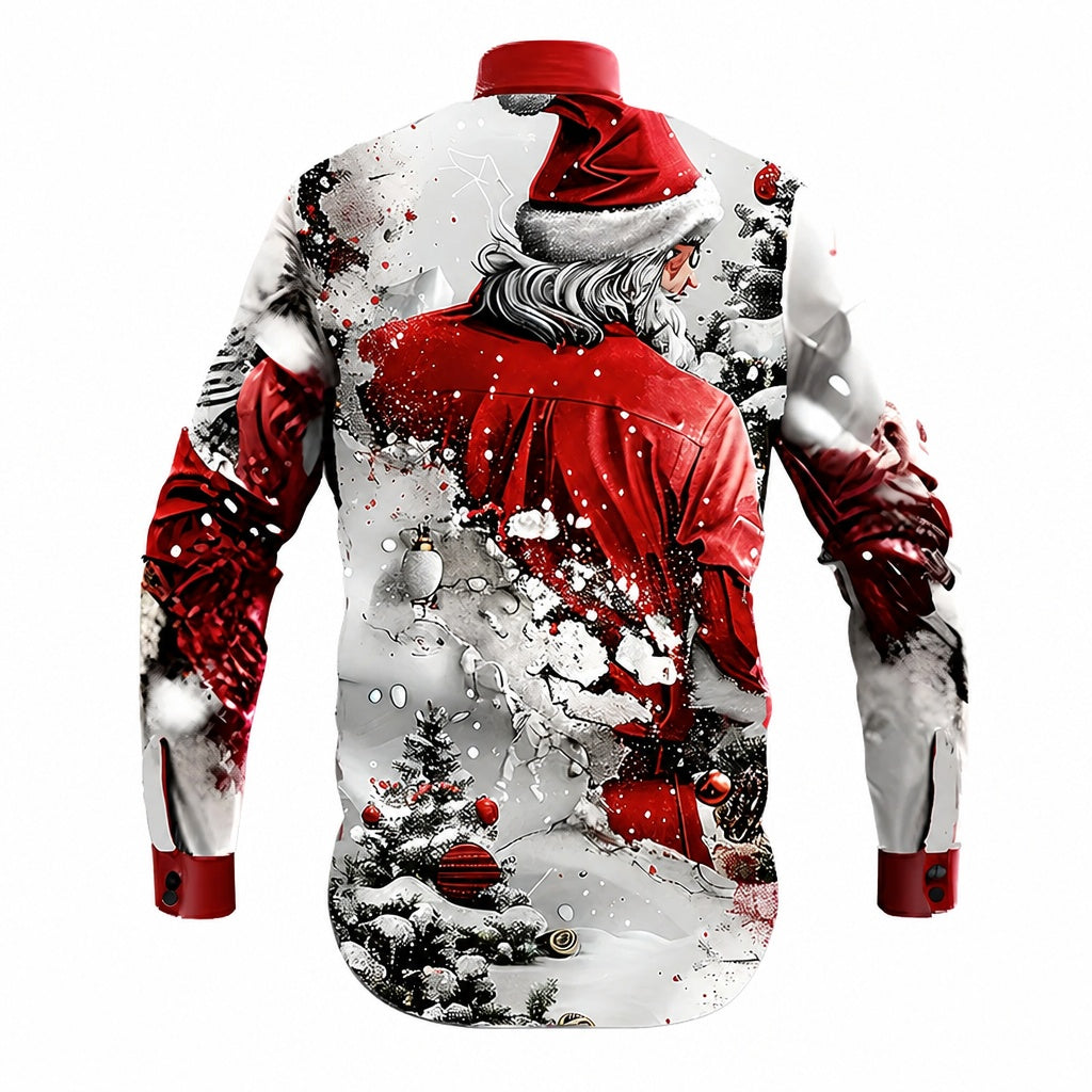 Men's Santa Christmas 3D Button-Up Shirt