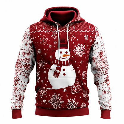 Santa Snowman Christmas Graphic Hoodie