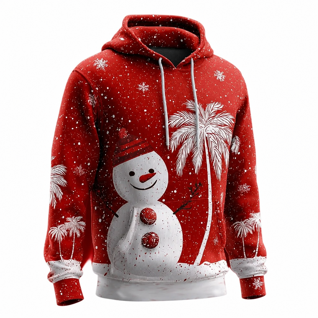 Santa Snowman Christmas Graphic Hoodie