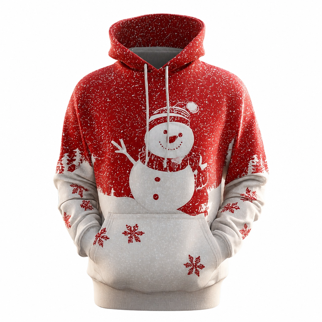 Santa Snowman Christmas Graphic Hoodie