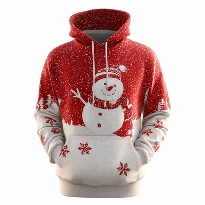 Santa Snowman Christmas Graphic Hoodie
