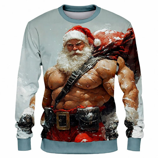 Christmas Muscle Festive Funny Novelty Sweatshirt