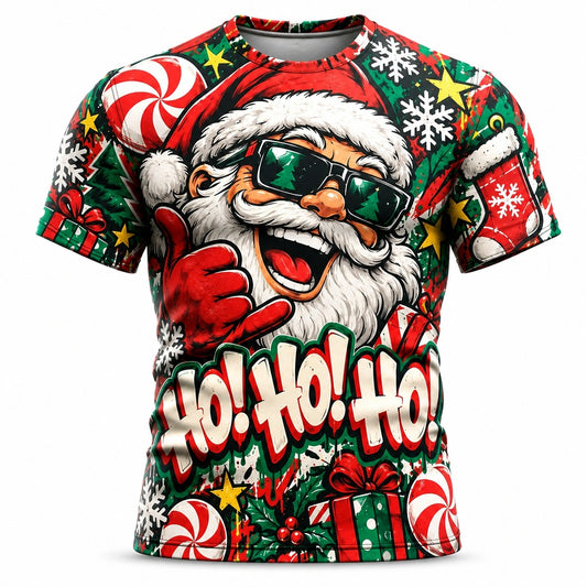 Men's Santa Claus Streetwear Short Sleeve Tee