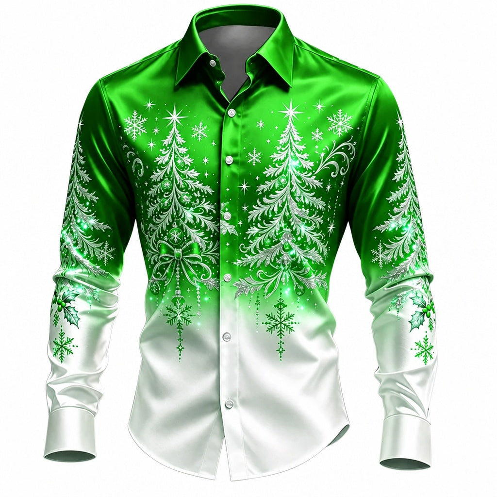 Christmas Tree Casual Button Down Shirt