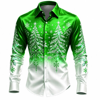 Christmas Tree Casual Button Down Shirt