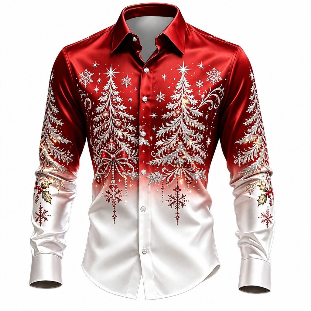 Christmas Tree Casual Button Down Shirt