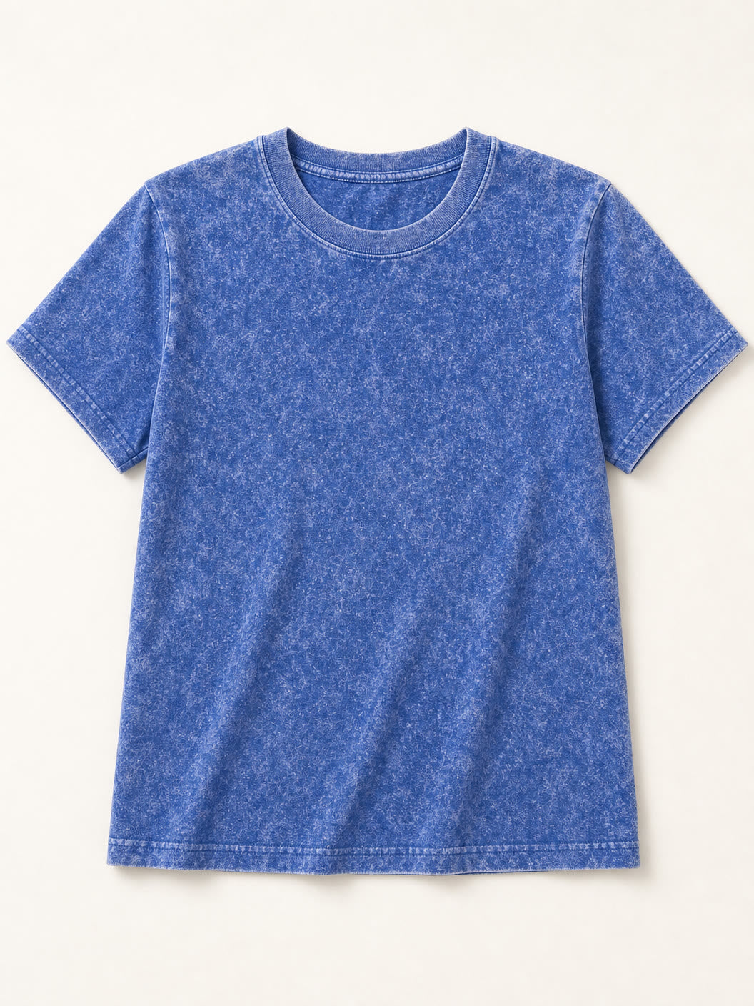 LoomBasics blue acid wash 100% cotton crew neck short sleeve tee