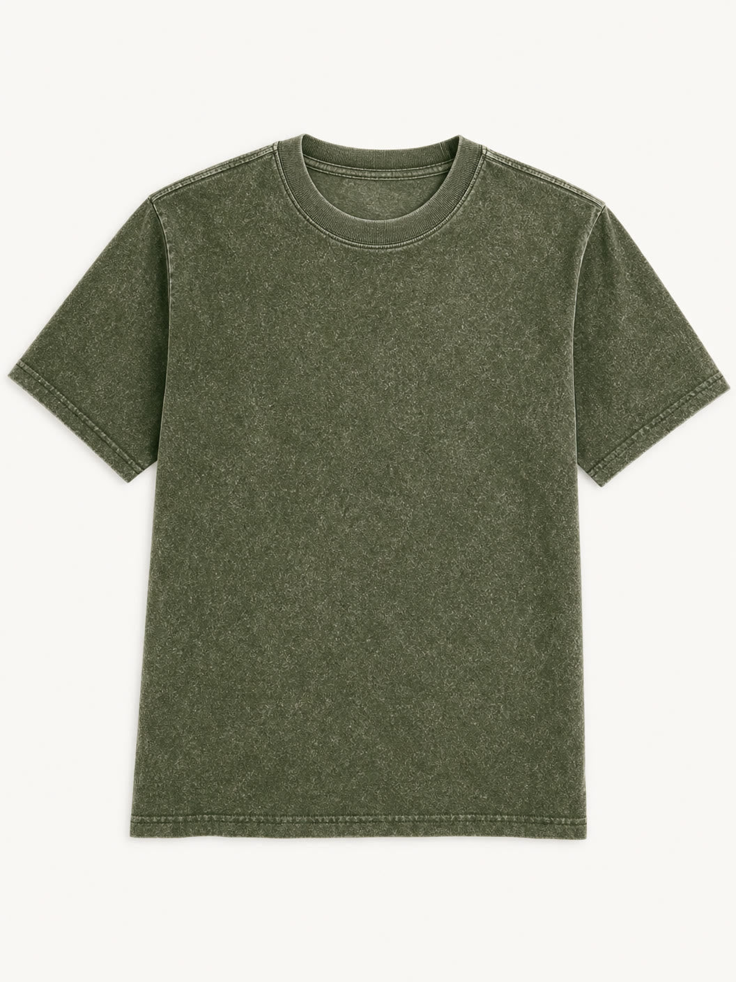 LoomBasics olive green mineral wash crew neck 100% cotton t-shirt