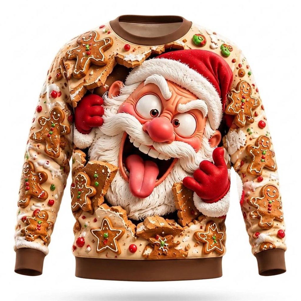 Men's Santa Claus 3D Graphic Crewneck Sweatshirt