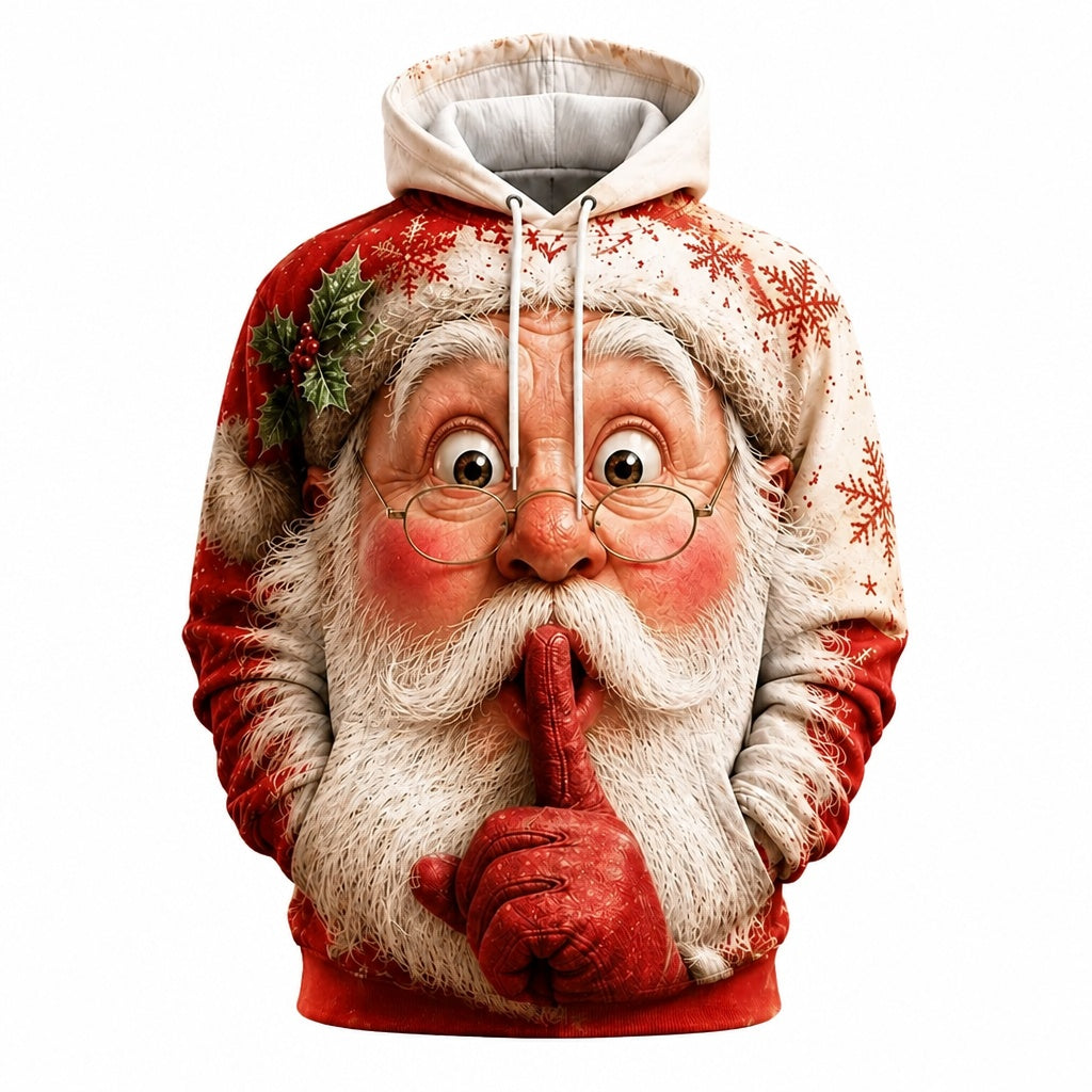 Santa Christmas Exaggerated Casual Hoodie