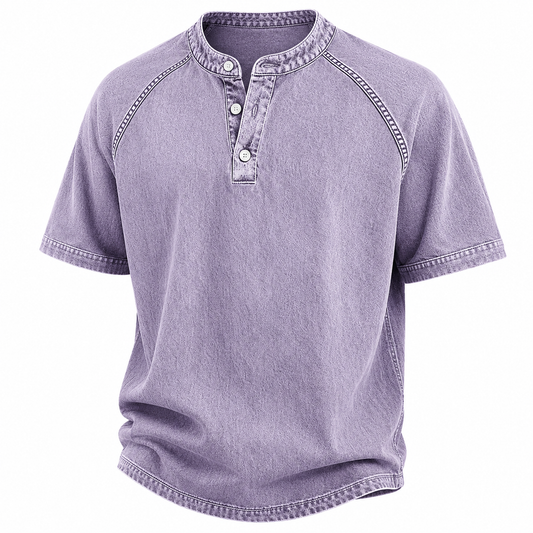 Vintage Feel Broken-in Cotton Henley