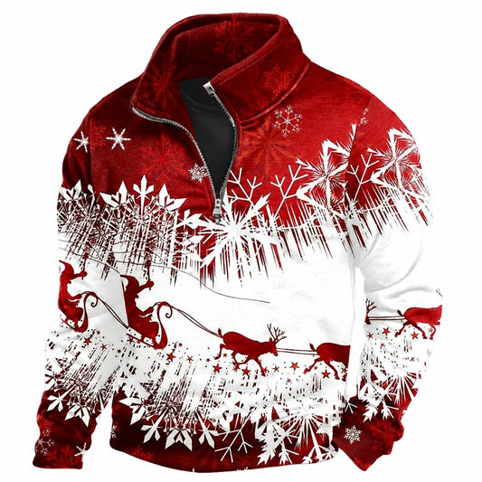Christmas Scene Festive Zip Up Sweatshirt
