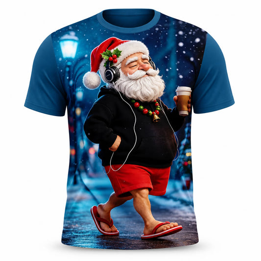 Men's Santa Christmas Street Graphic Tee