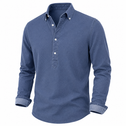 Long Sleeve Cotton Popover Shirt