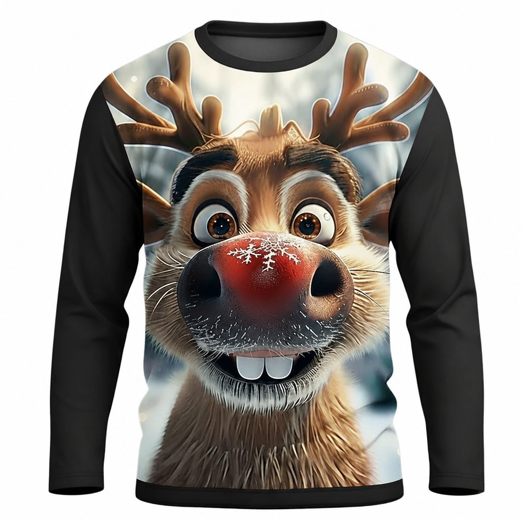 Men's Christmas Funny Elk Graphic Tee